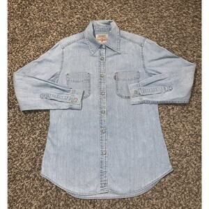 Levi’s Red Tab Women’s Denim Shirt Jacket Medium Light Wash Y2K
